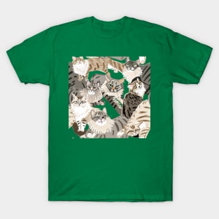 Cats Paradise Green T-Shirt